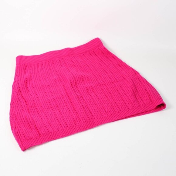Boohoo by Nasty Gal Knitted Mini Skirt - Size Large - Hot Pink - NWT - Picture 2 of 8